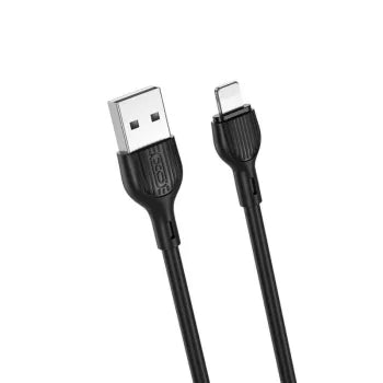 Töltőkábel USB / Lightning csatlakozókkal 2.1A, 1 méter, fekete