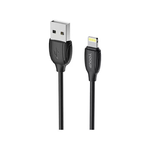 Töltőkábel USB / Lightning csatlakozókkal 2.4A, 2 méter, fekete