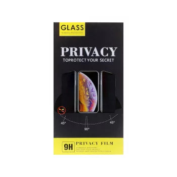 iPhone 13 / 13 Pro / 14 Karc és ütésálló, betekintésgátlós privacy üvegfólia fekete kerettel