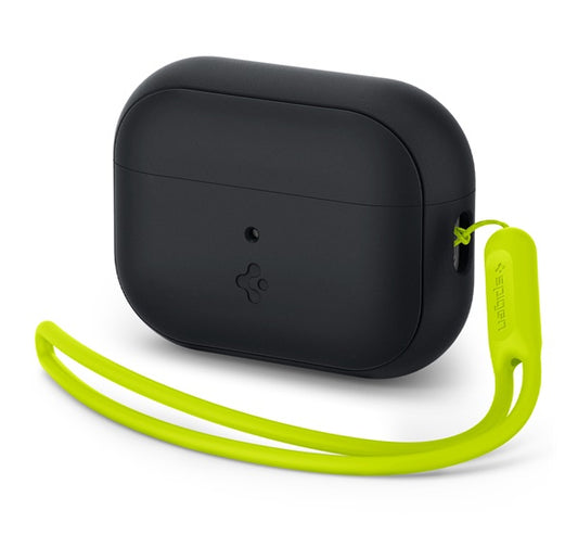 Spigen Apple Airpods Pro 2 szilikon tok + csuklópánt, fekete/zöld